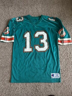 Champions Vtg Marino #13 Miami Dolphins NFL Champion Aqua Jersey